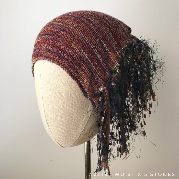 Burgandy Tweed *Funky Chic Hat* (FH013)