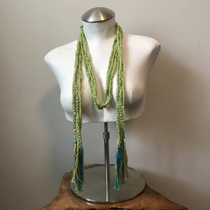 Green Tweed Boho Chic Fiber Necklace (FN5)