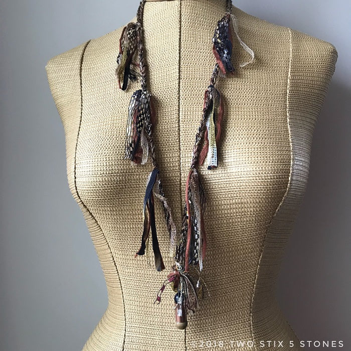 Brown Tweed Fiber Necklace (FSB19)