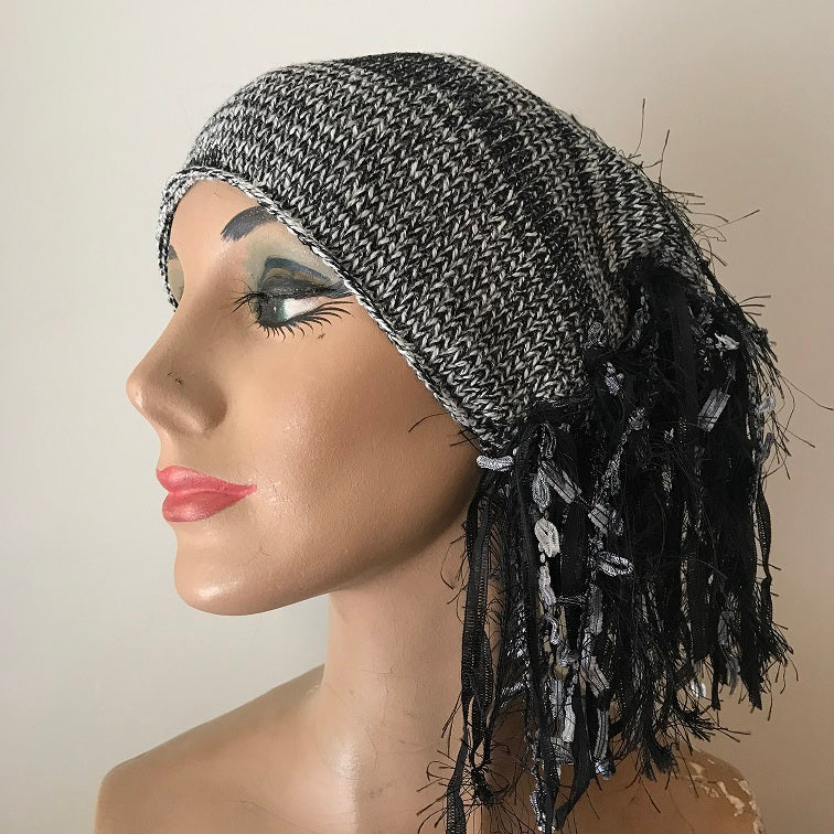 Black & Pale Grey *Funky Chic Hat* (FH66)