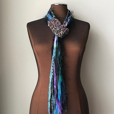 Purple & Blue Toned, Adjustable Scarf (AS51)