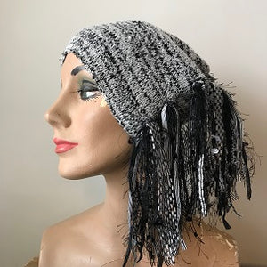 Black & Grey Tweed, Funky Chic Hat, (FH93)