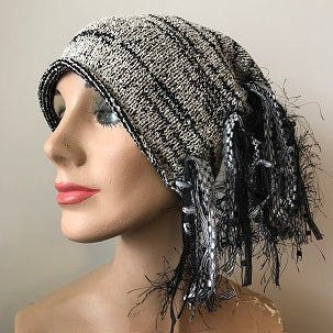 Grey & Black Tweed, Funky Chic Hat