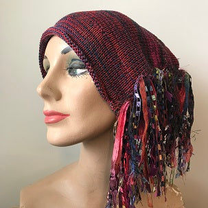 Deep Pink/Burgundy/Blue Tweed, Funky Chic Hat, (FH81)