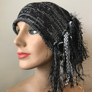 Black & Grey Funky Chic Hat, (FH98)