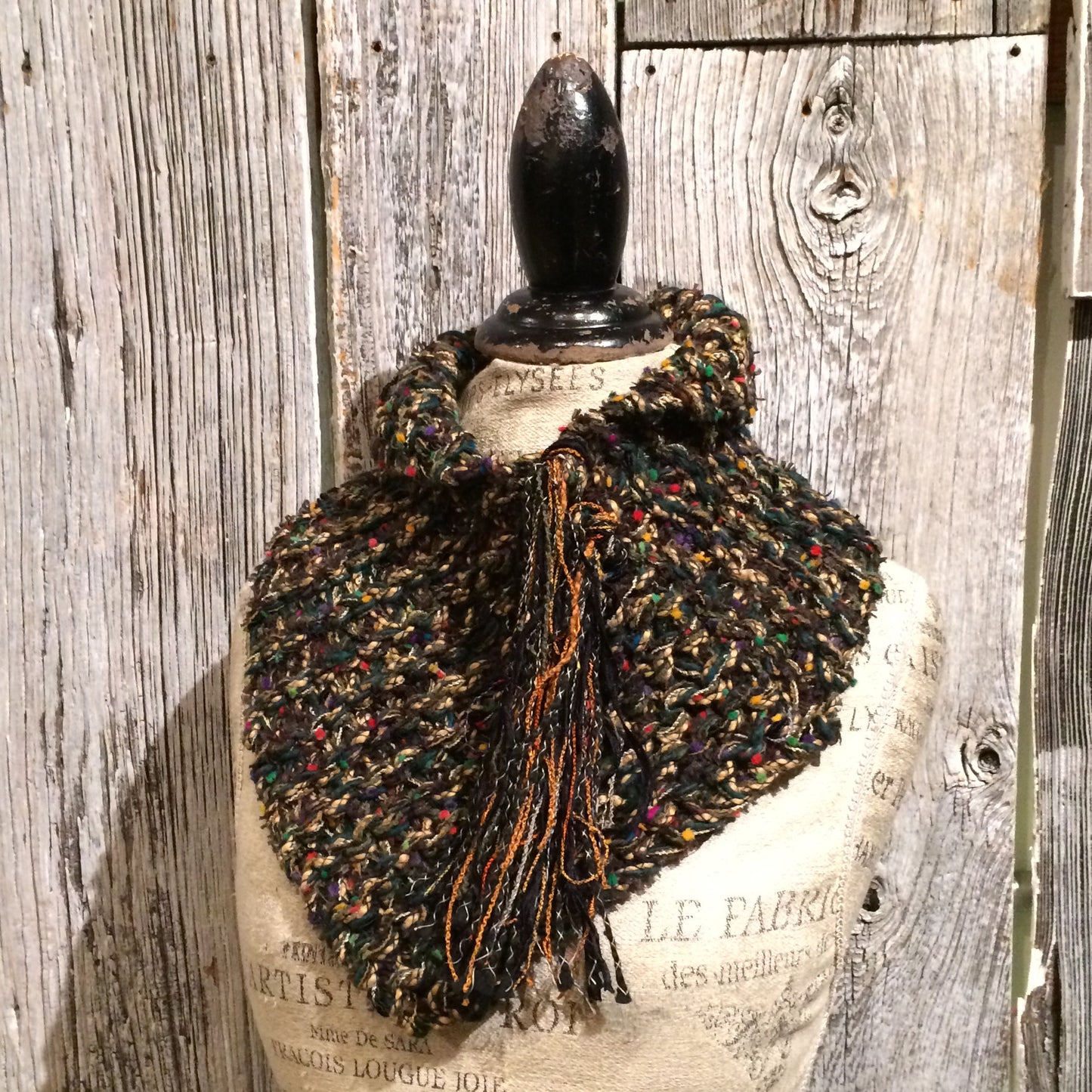 Olive Lintel Shawlette w/Fringe