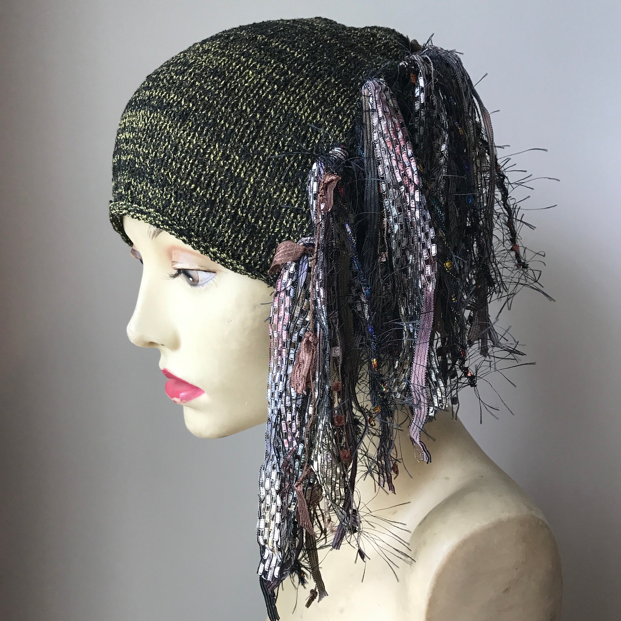 Olive/Black Funky Chic Hat, (FH21)