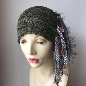 Olive/Black Funky Chic Hat, (FH21)