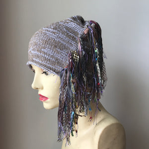 Deep Tan & Lavender Funky Chic Hat, (FH23)