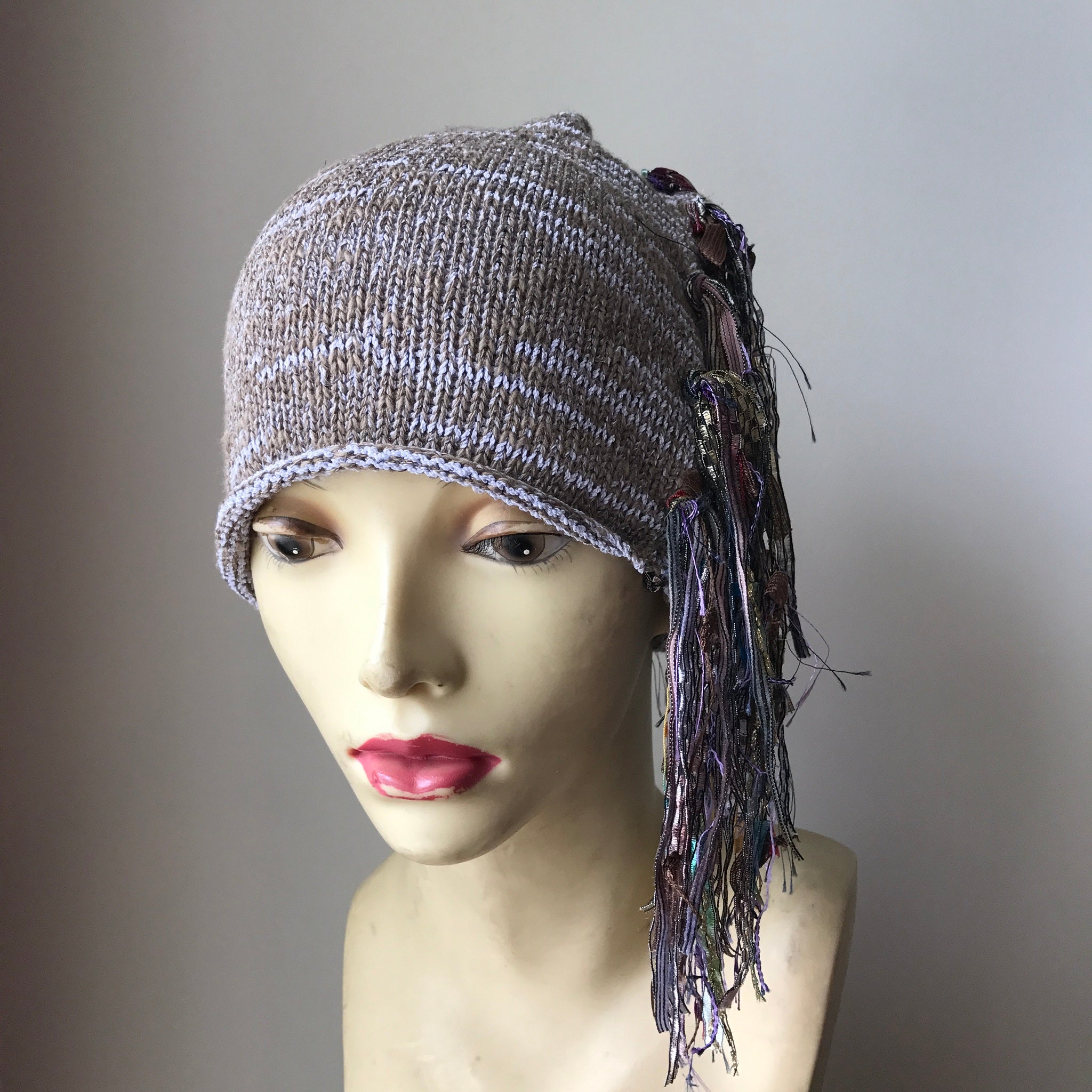 Deep Tan & Lavender Funky Chic Hat, (FH23)