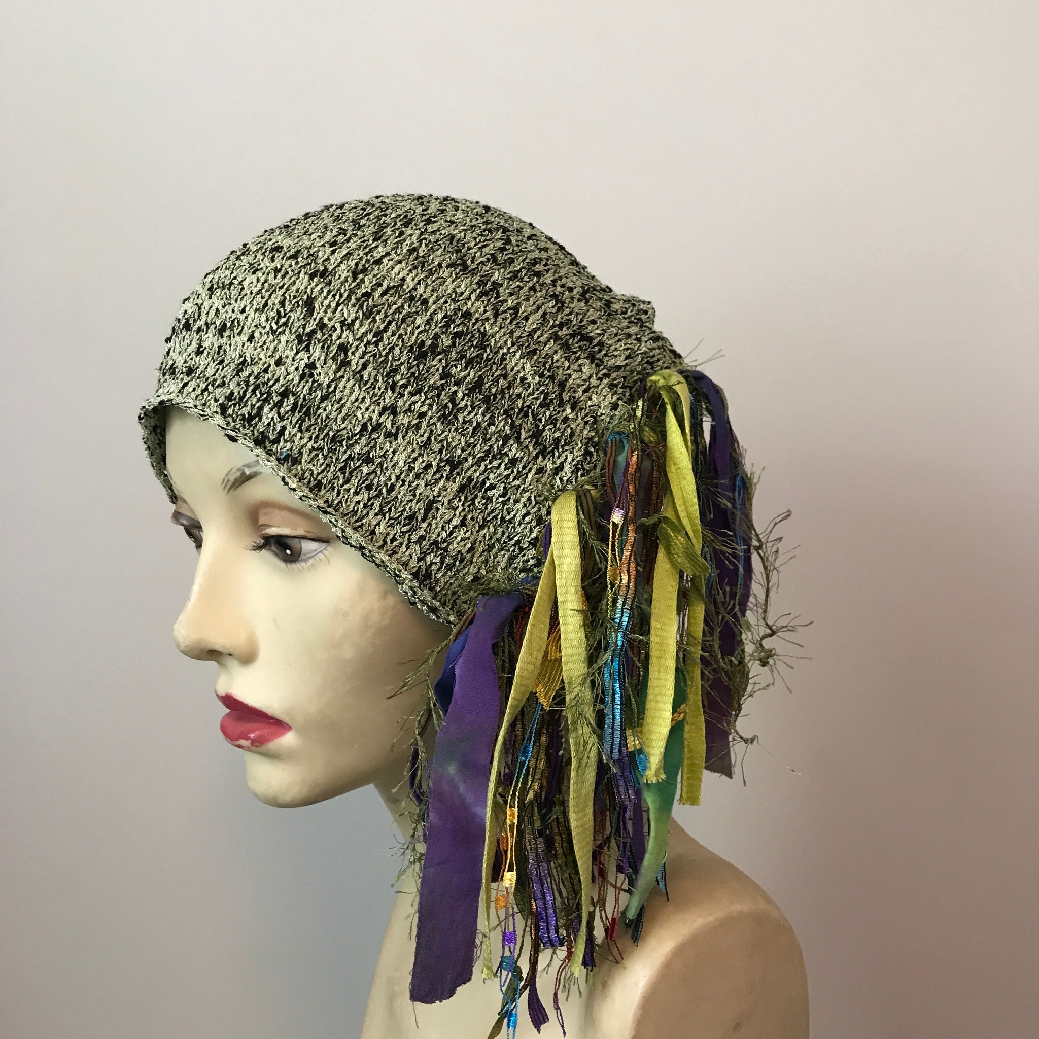 Celery Green & Black Funky Chic Hat, (FH31)