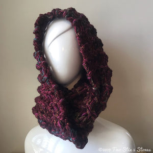 Burgandy Tweed Chunky Infinity Scarf