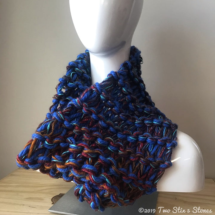 Blue Tweed Cowl/Neckwarmer