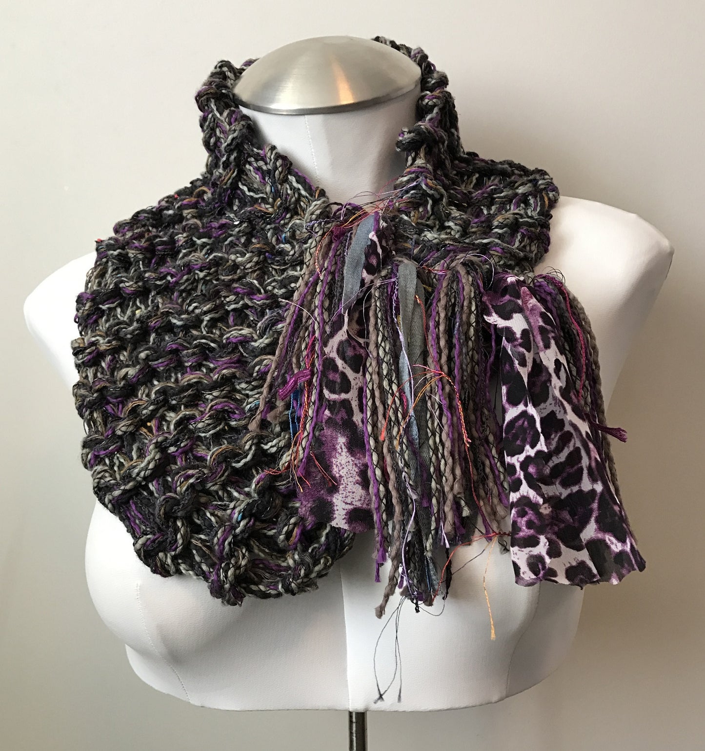 Purple Green Tweed Shawlette (SL705)