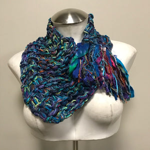 Blue Tweed Shawlette, (SL83)