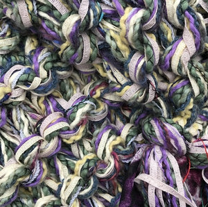 Lavender & Blue Tweed shawlette w/Fringe (SL8)