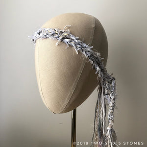 White Tweed Scarf/Belt/Headband  (TS011)