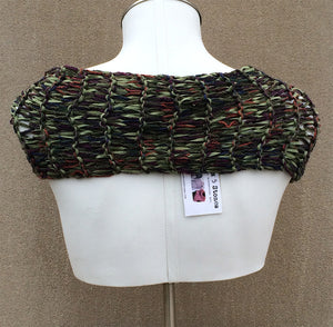 Camouflage Loose Knit Shawl w/Ceramic Button.