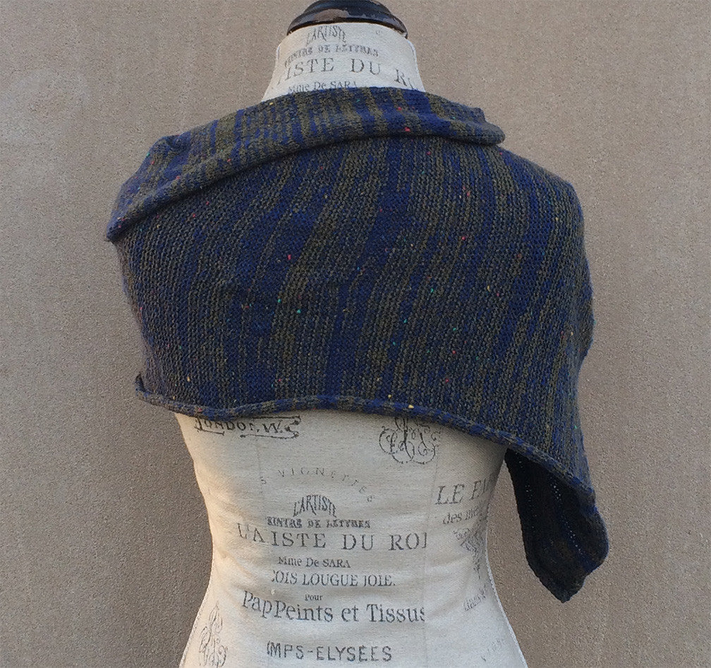 Blue & Green, Three Button, Fine Knit Shawl