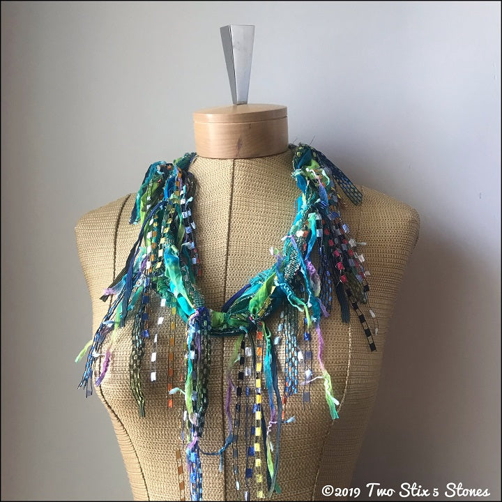 Green Fiber Necklace