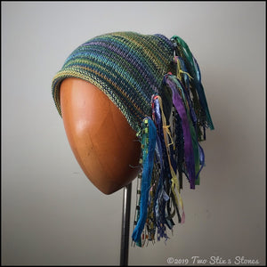 Bright Yellow Greens/Blue Tones Signature *Funky Chic Hat*