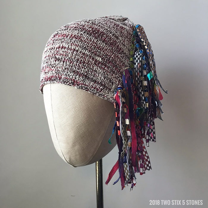 Ivory/Black/Red Tweed *Funky Chic Hat*