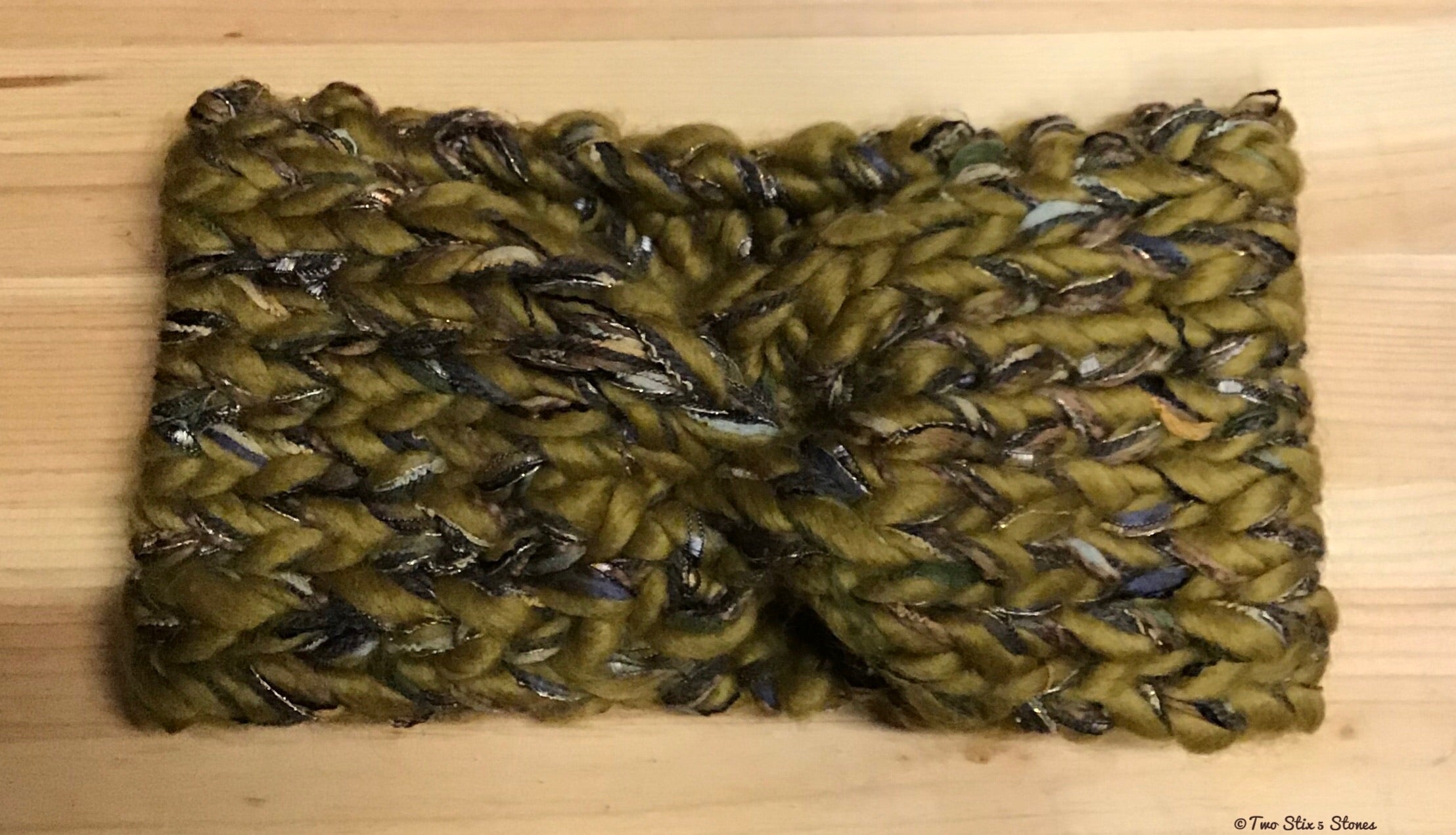 Mustard Tweed Hand-Knit Turban Headband
