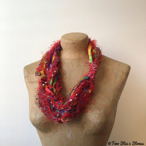 Red Fiber Necklace