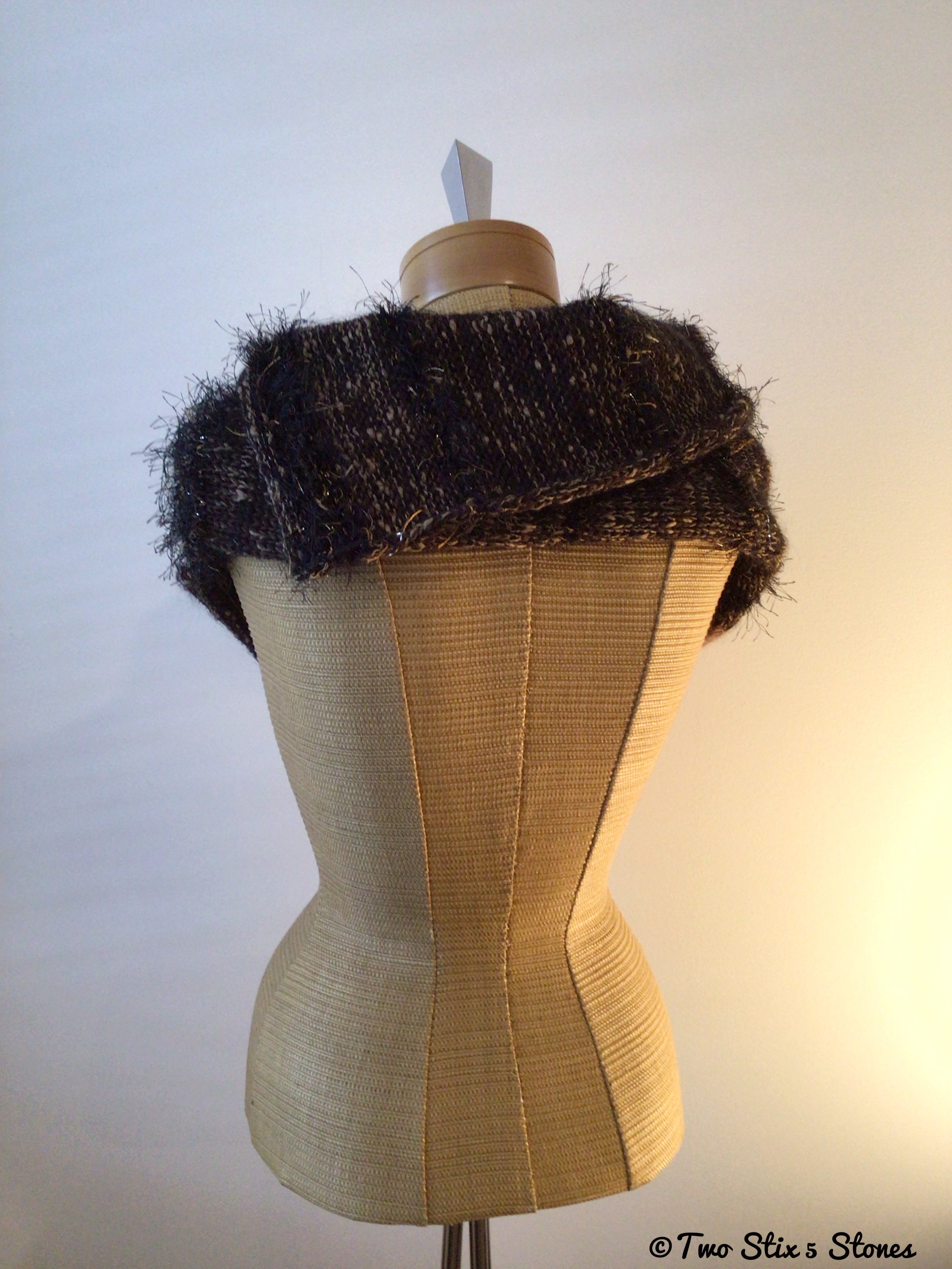 Luxe Chocolate Tweed Knit Shawl