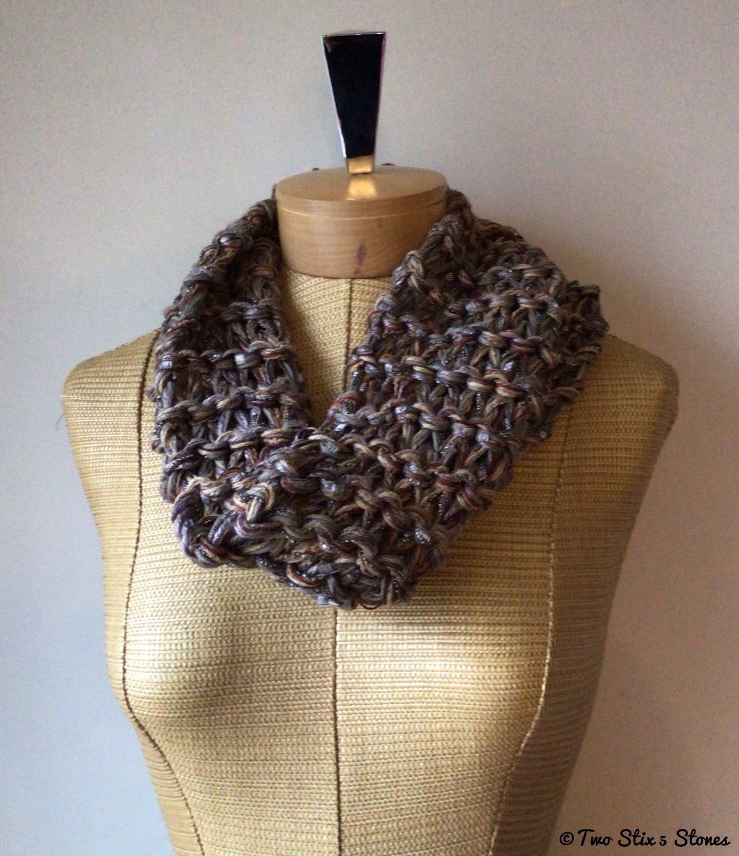 Mocha Tweed Knit Cowl