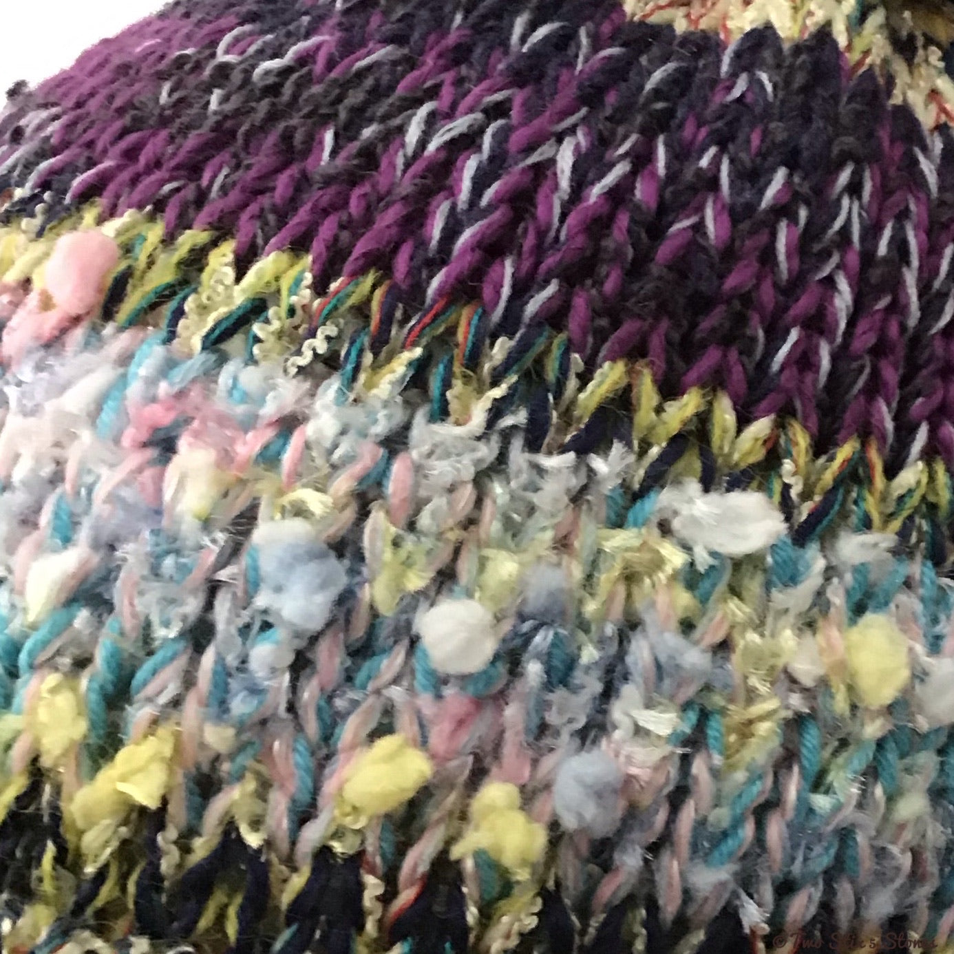 Lime Green & Shades of Purple *Funky Tweeds* Beanie/Slouchy Beanie