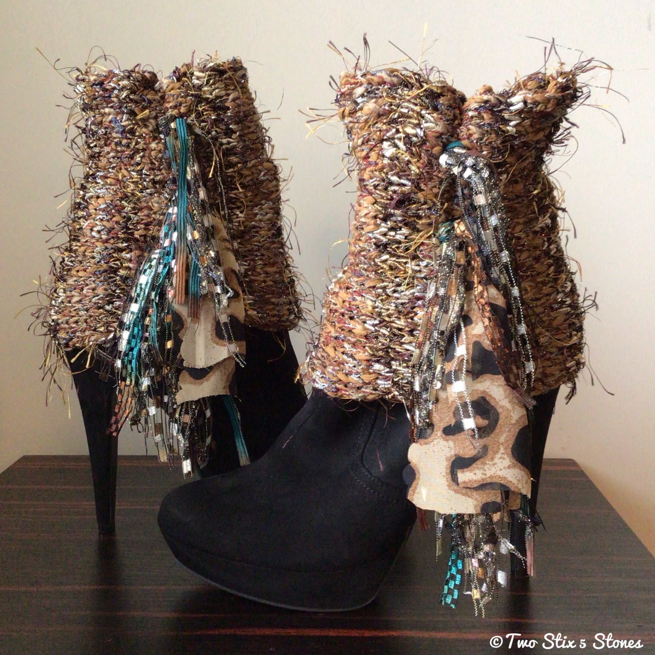 Luxe Mocha Tweed *Diva Chic* Boot Toppers