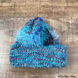 Grow With Me - Turquoise Tweed Funky Tassel Hat