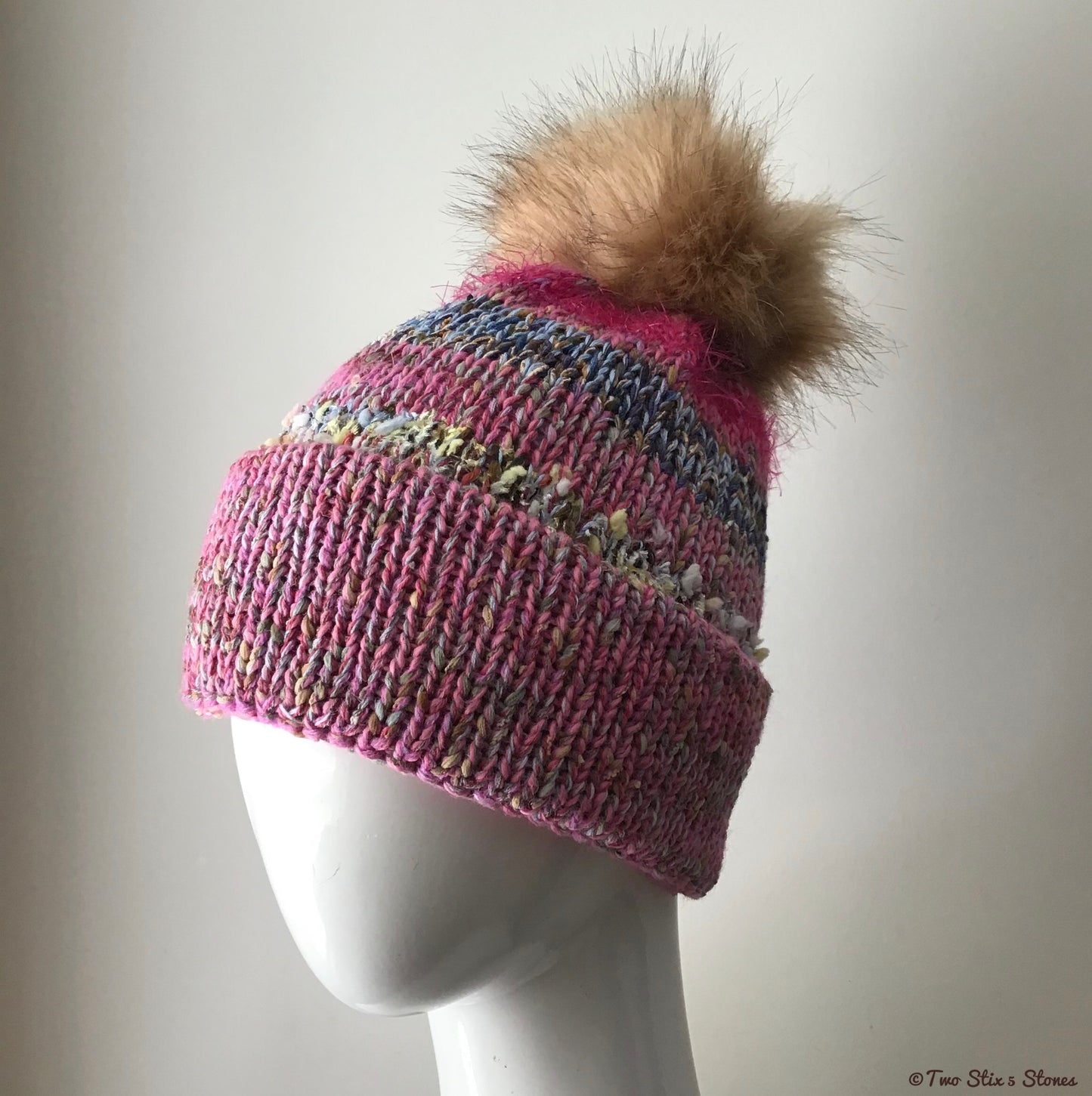 Luxe *Funky Tweeds* Faux Fur Beanie/Slouchy Beanie