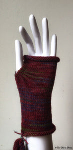 Cranberry Tweed Fingerless Gloves
