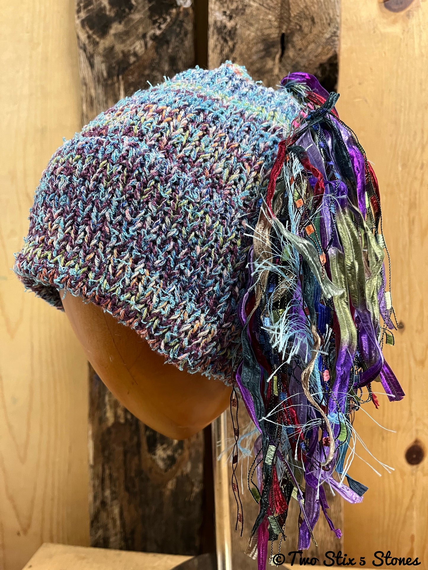 Blue & Purple Tweed Signature *Funky Chic* Hat