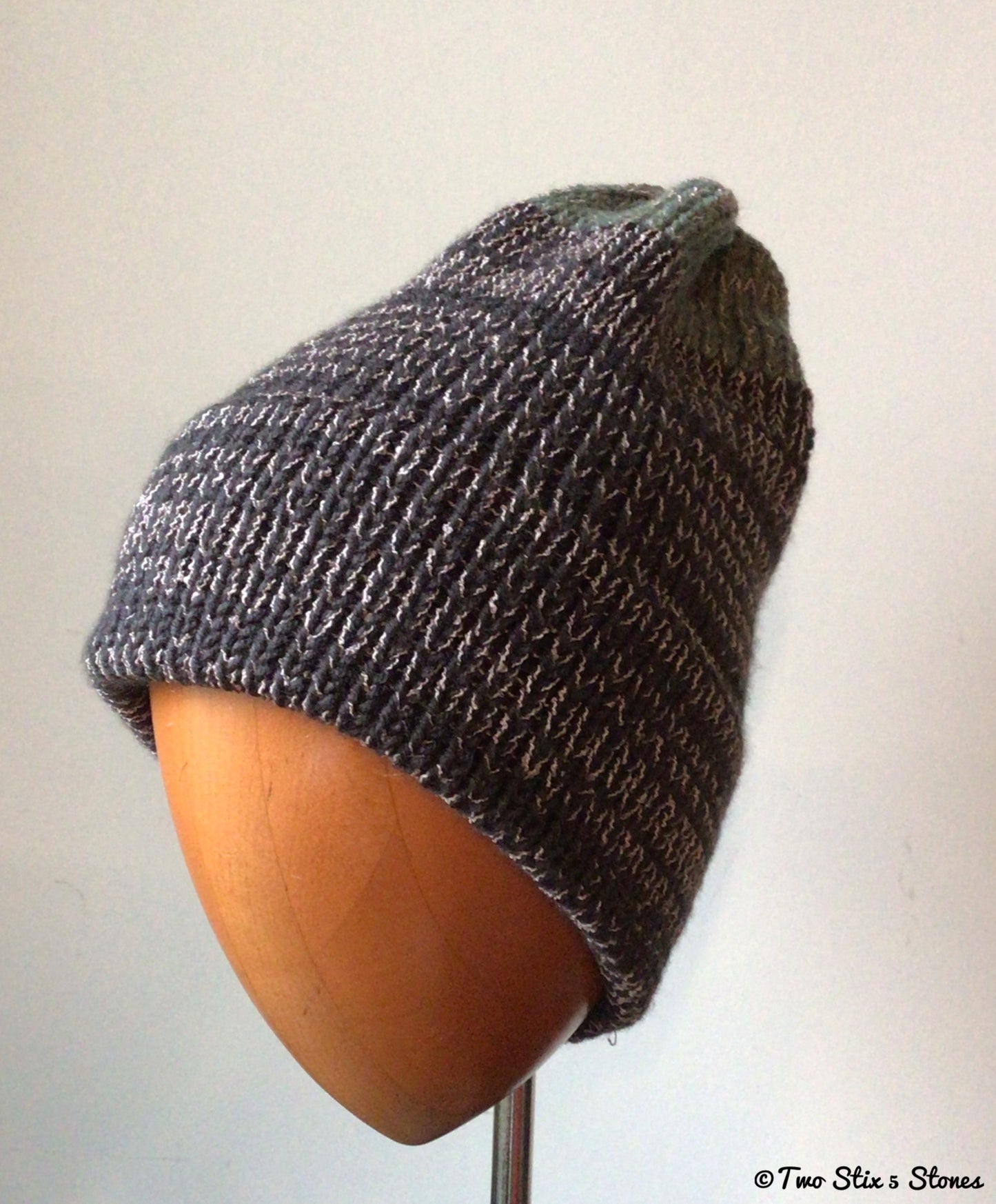 Charcoal Grey Tweed Knit Beanie