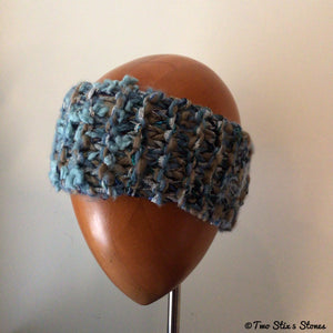 Blue Tweed Knit Headband