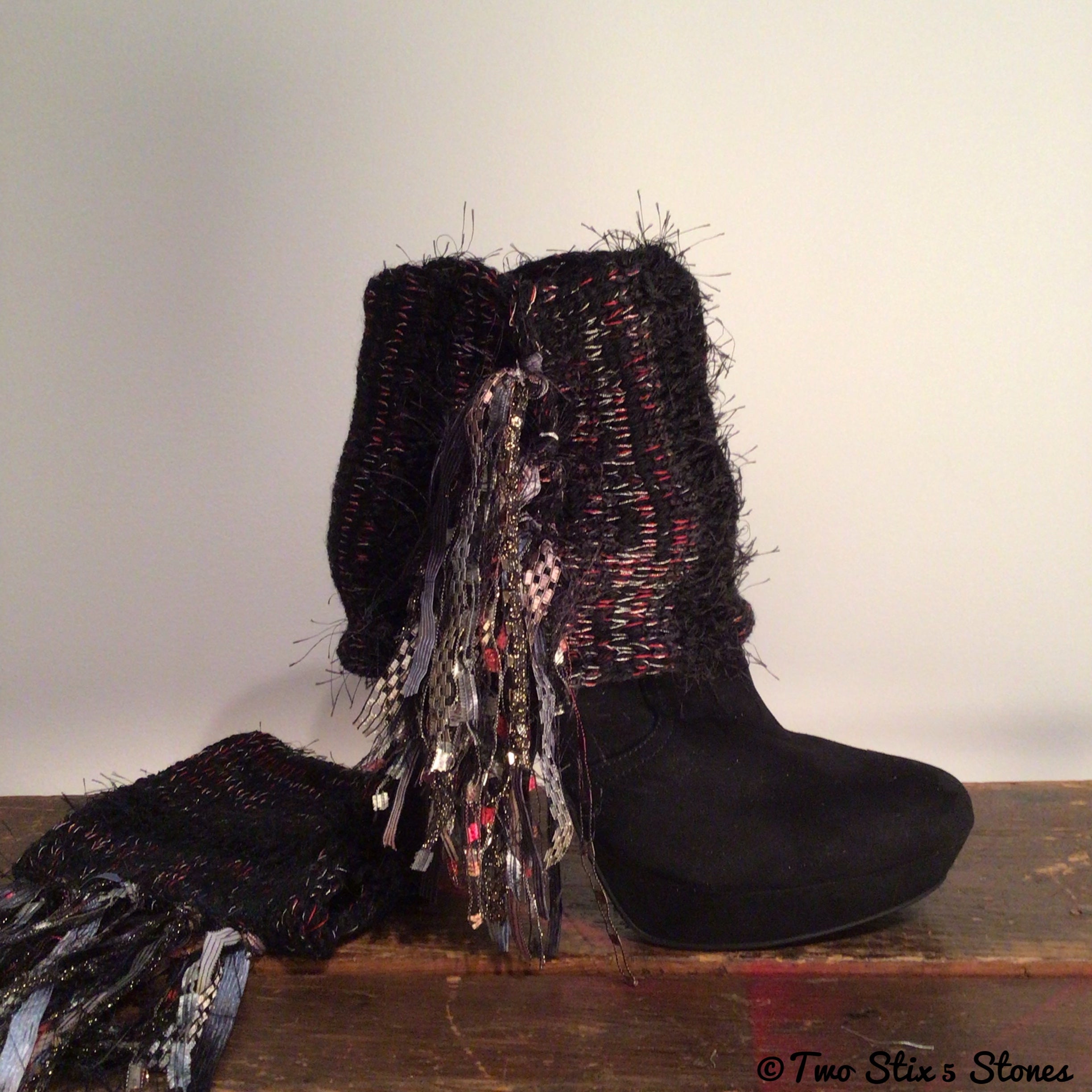 Black Tweed *Diva Chic* Boot Toppers
