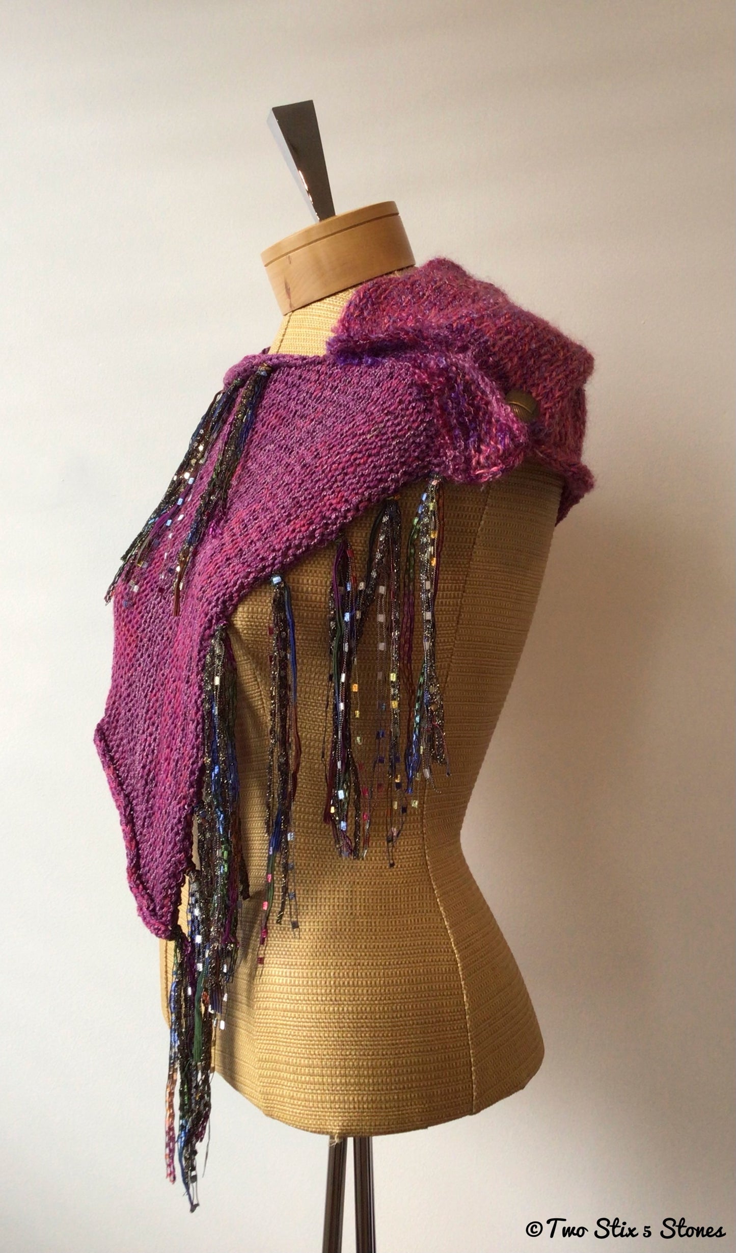 Luxe Wine Tweed Shawl