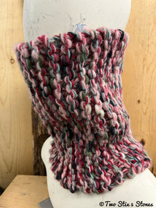 Luxe Pink Tweed Knit Cowl