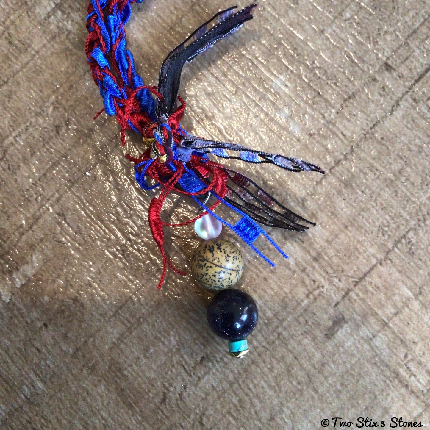 Fiber Necklace w/Semi-Precious Stones