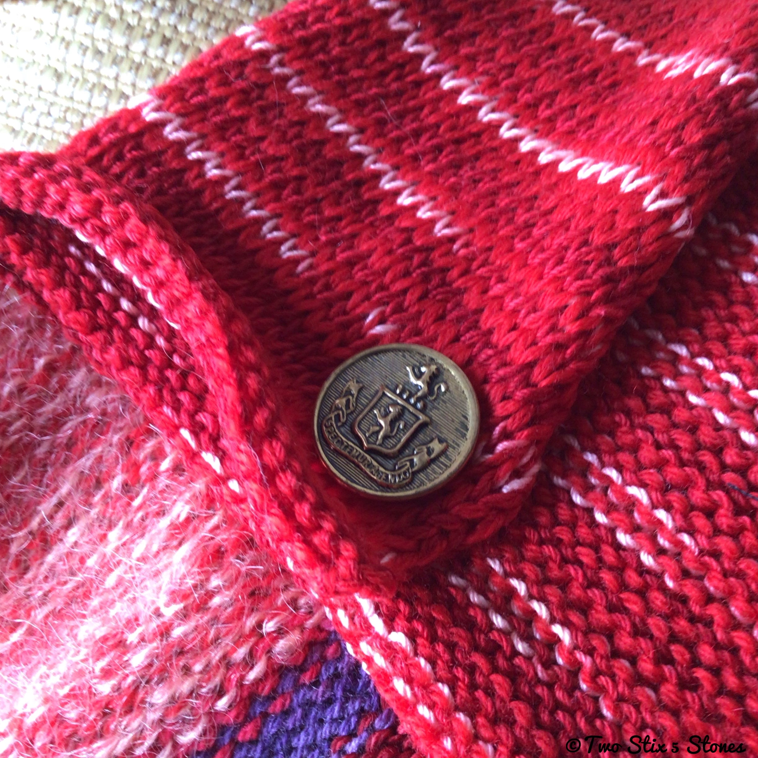 Fire Red Tweed Shawlette w/Button