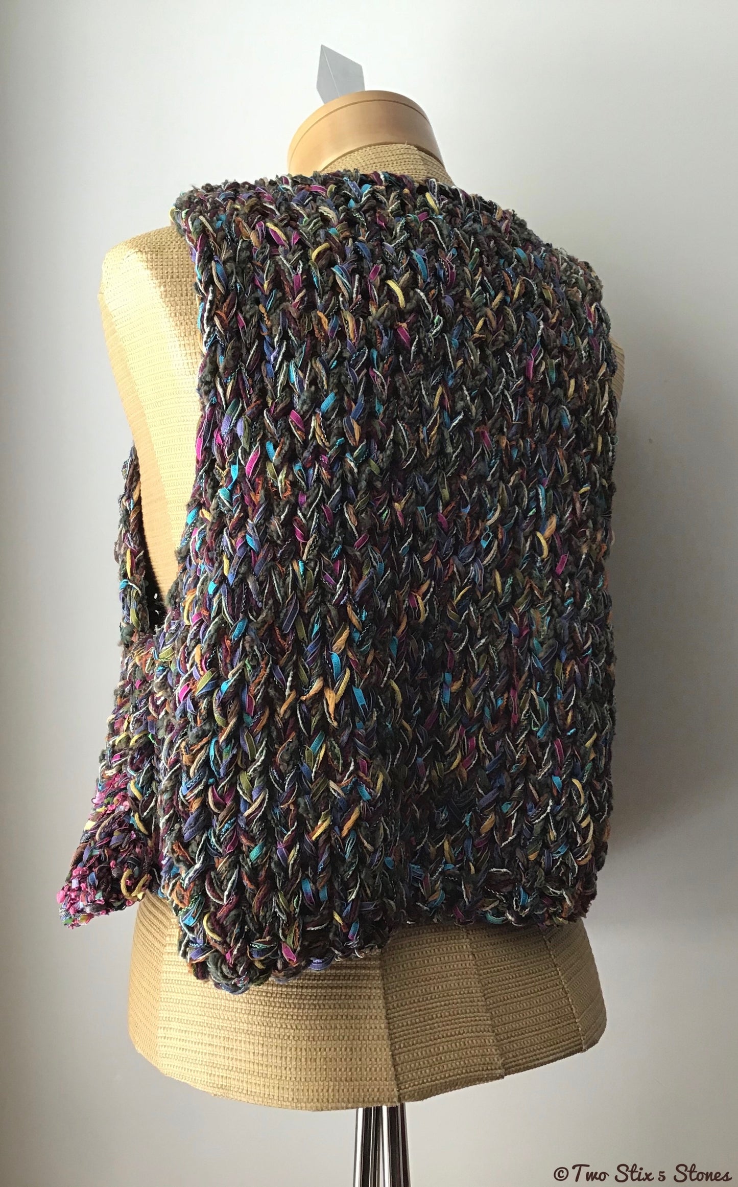 Blue/Purple/Green Multi-Tweed Slipover