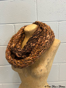 Brown Tweed Infinity Scarf
