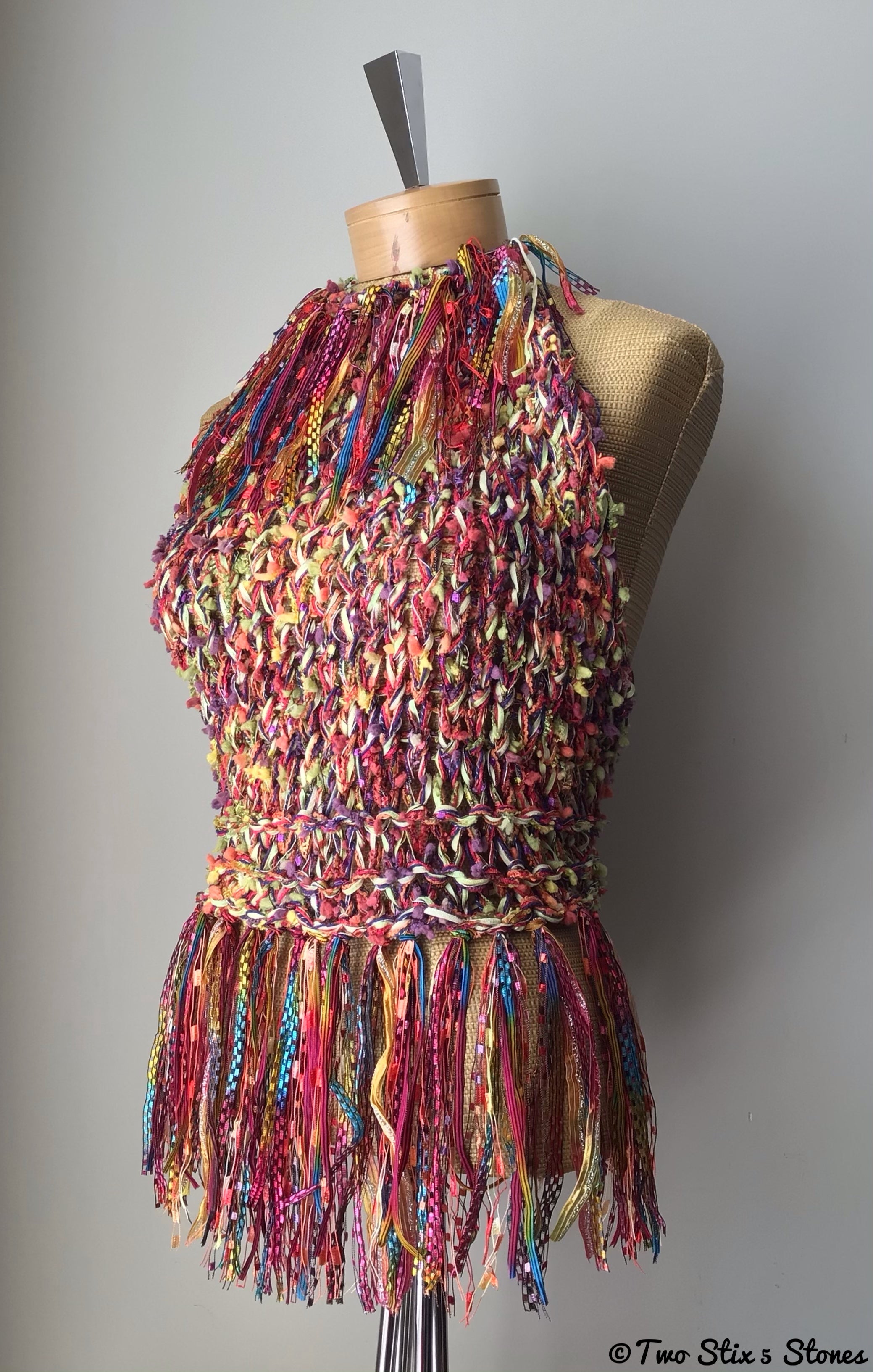 Luxe Colorful Tweed Halter Top