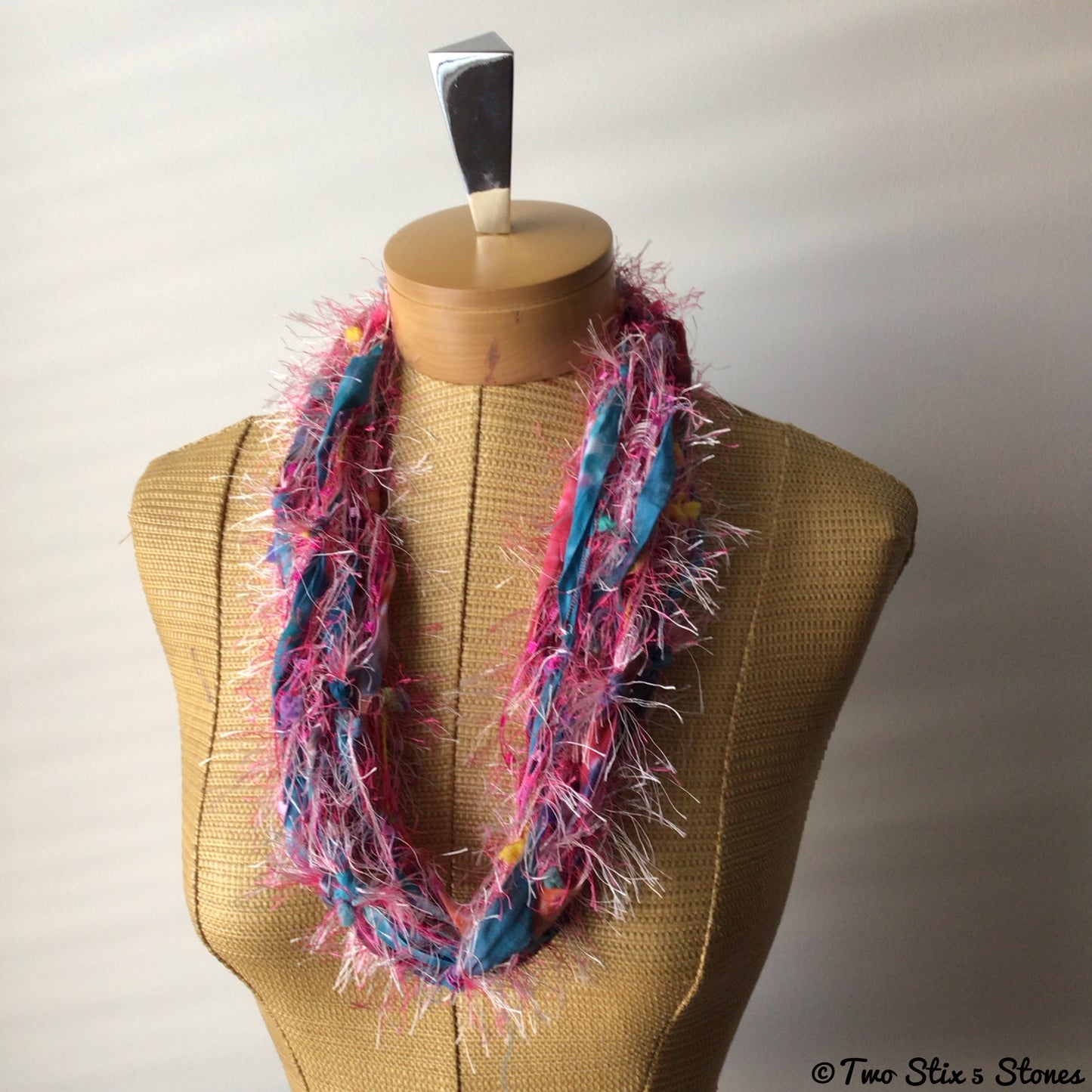 Pink Fiber Necklace