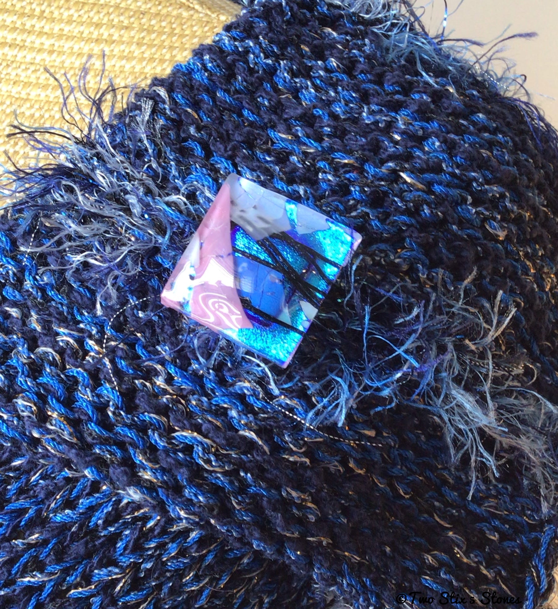 Luxe Denim Tweed Knit Shawl