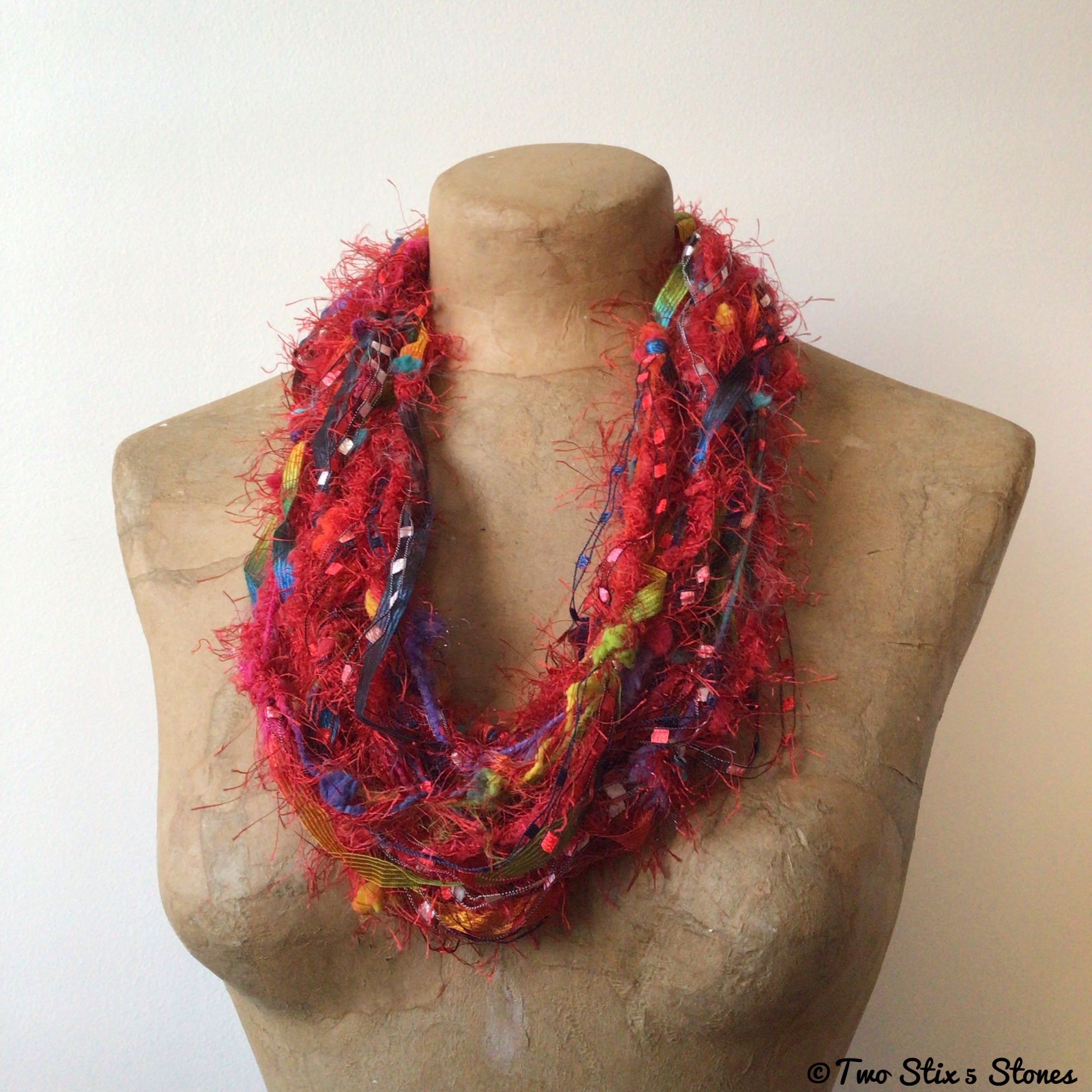 Red Fiber Necklace