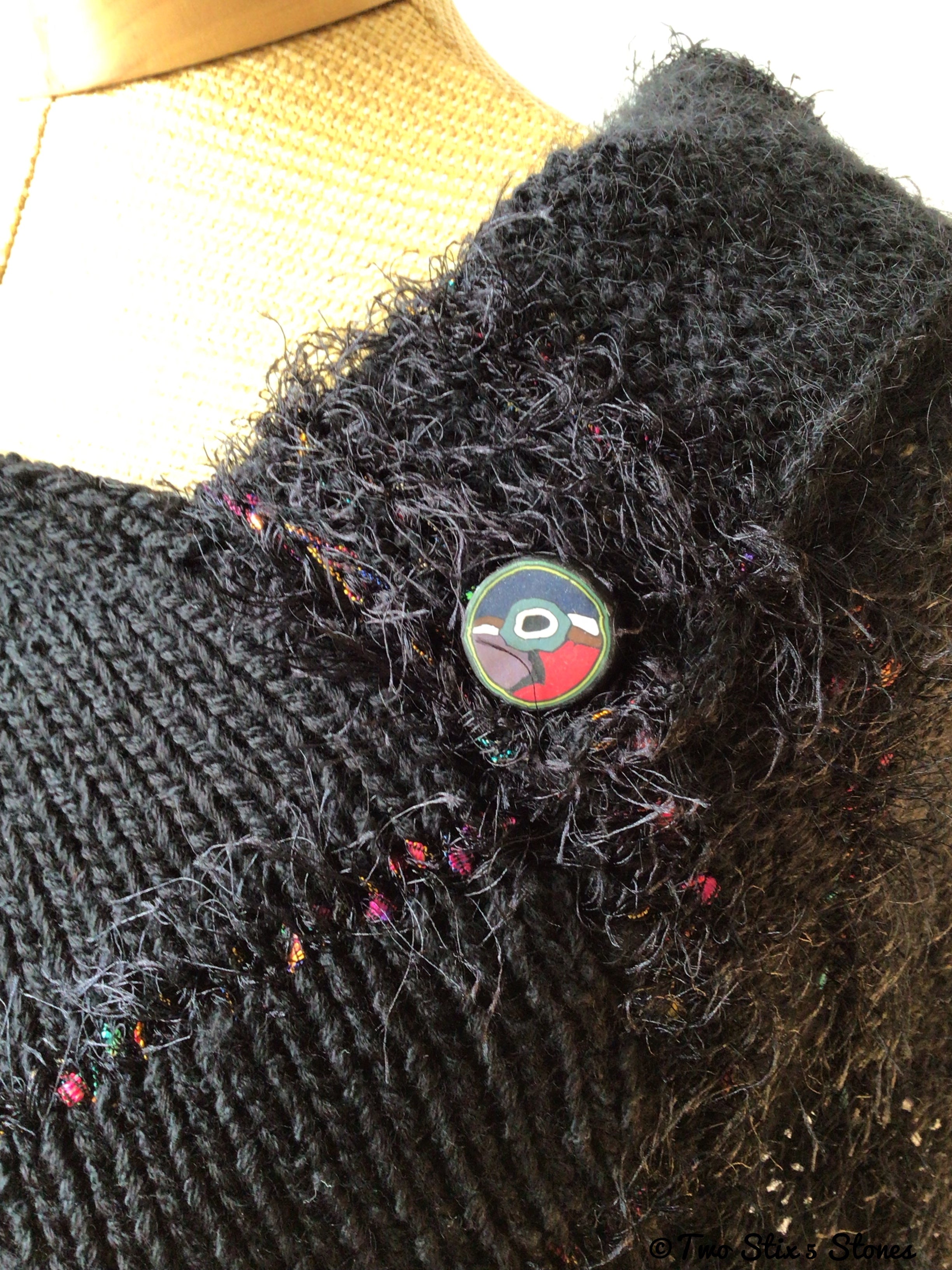 Luxe Black Tweed Knit Shawl